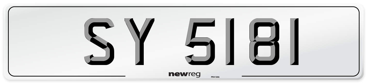 SY 5181 Number Plate from New Reg